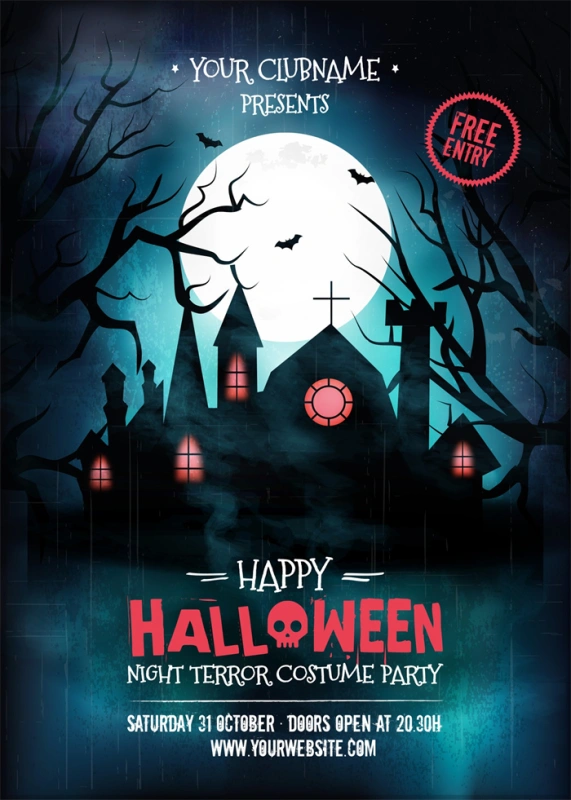 Halloween promotional display poster template set (2)