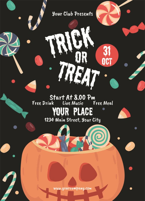 Halloween promotional display poster template set (26)