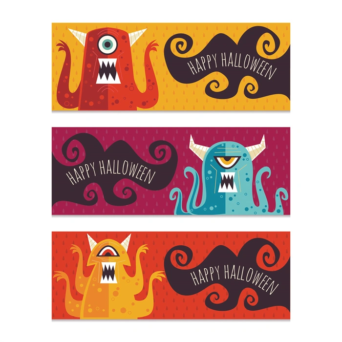 Halloween promotional display banner template set (74)