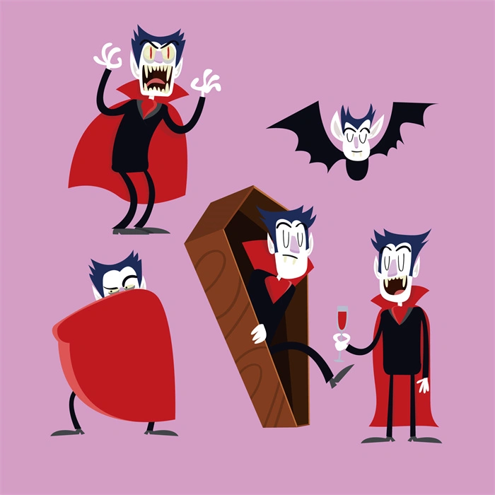 Halloween vampire character element patttern collection (9)