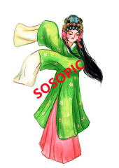 Peking Opera Harmony: Serene Traditional Chinese Opera Pattern Series