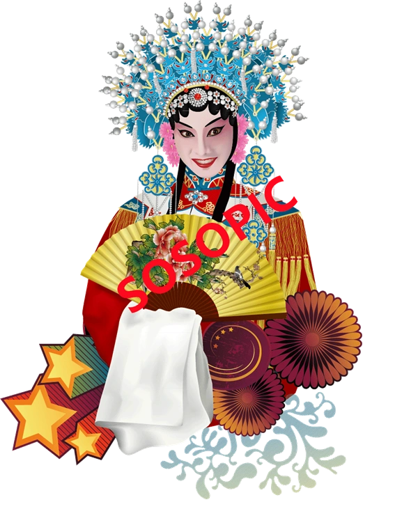 Traditional Chinese opera element icons pattern collection (85)