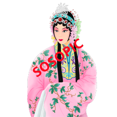 Traditional Chinese Opera: Landscape Scrolls Pattern Set