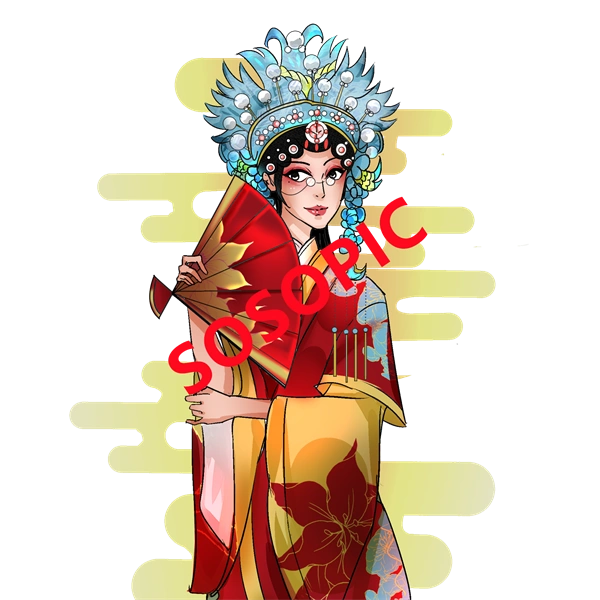 Traditional Chinese opera element icons pattern collection (16)