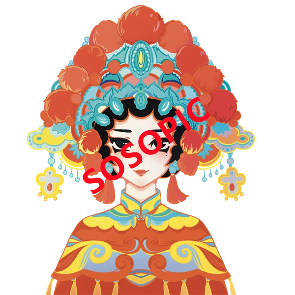 Traditional Chinese opera element icons pattern collection (139)