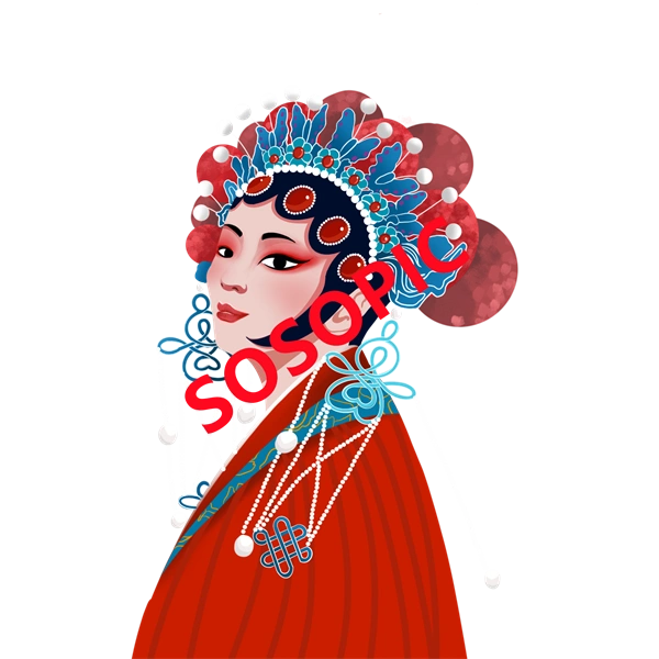 Traditional Chinese opera element icons pattern collection (18)