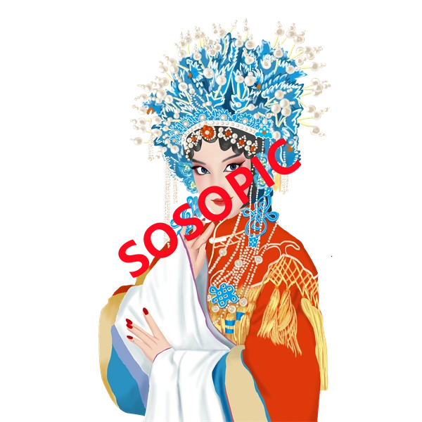 Traditional Chinese opera element icons pattern collection (124)