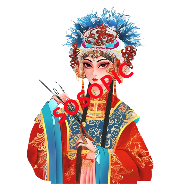 Traditional Chinese opera element icons pattern collection (37)