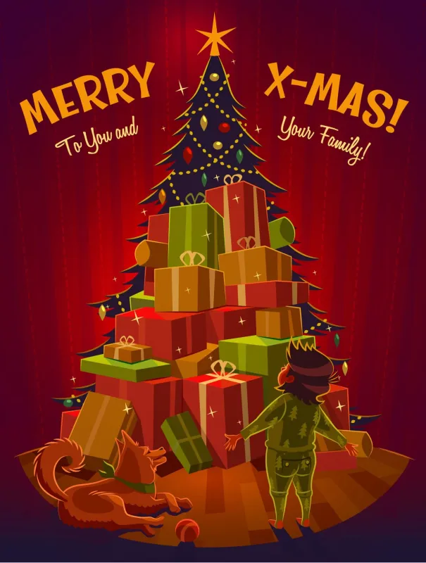 Lovely style wallpaper pattern poster template for Christmas Day (2)
