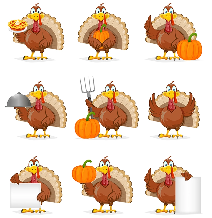 Thanksgiving Day turkey element  vector material collection (8)