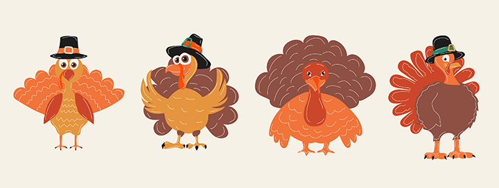 Festive Thanksgiving Turkey Vectors: Colorful Designs for a Vibrant Holiday