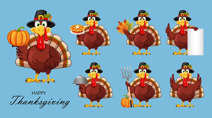Thanksgiving Day turkey element  vector material collection (16)