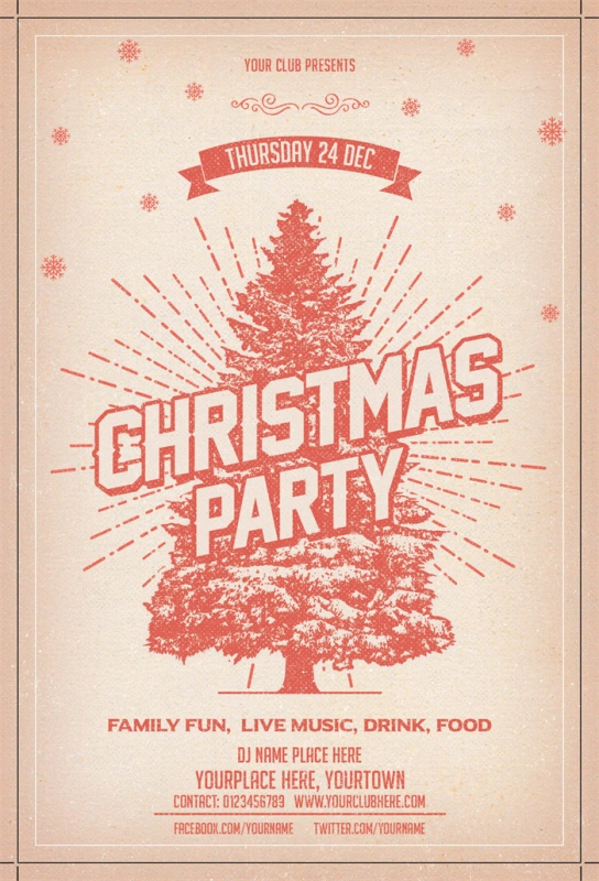 Merry Christmas promotional poster template (18)