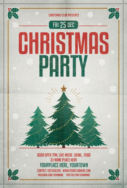 Merry Christmas promotional poster template (12)