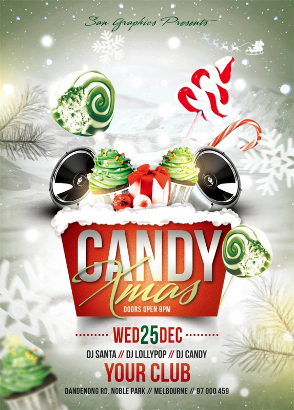 Merry Christmas promotional poster template (78)
