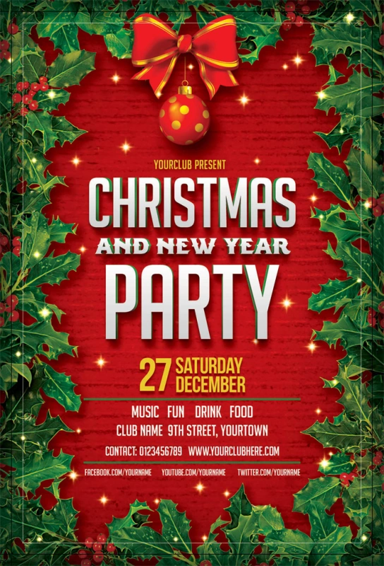 Merry Christmas promotional poster template (47)