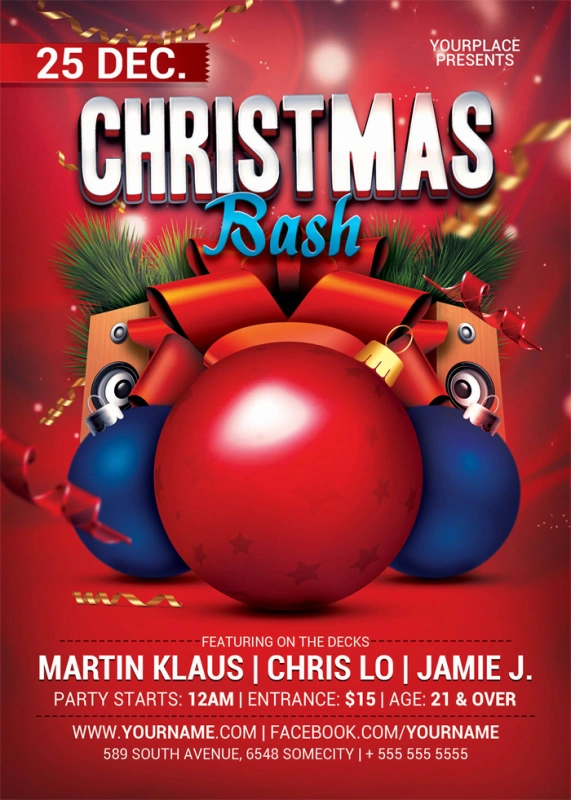Merry Christmas promotional poster template (48)