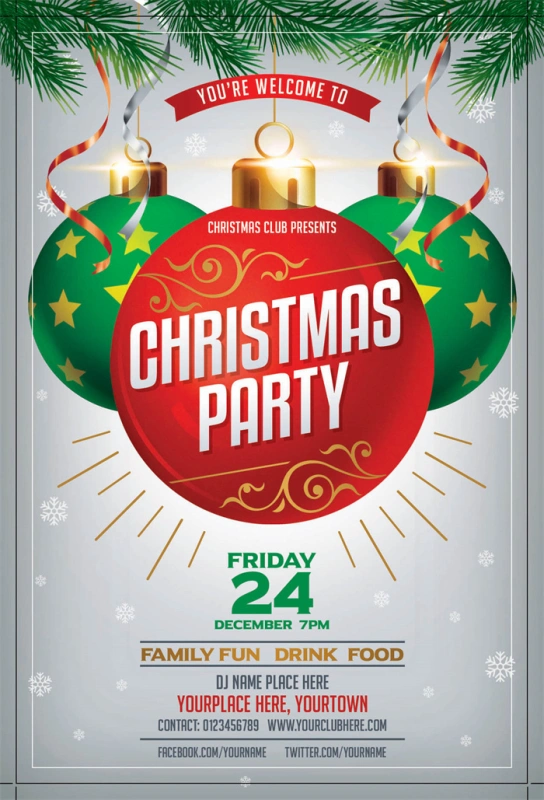 Merry Christmas promotional poster template (58)
