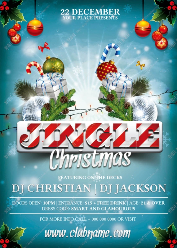 Merry Christmas promotional poster template (81)