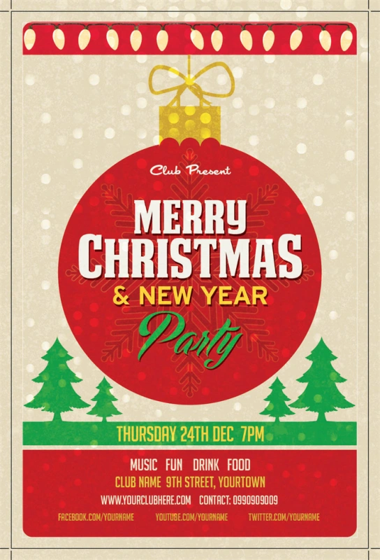 Merry Christmas promotional poster template (17)