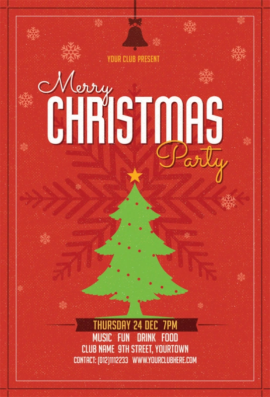 Merry Christmas promotional poster template (24)