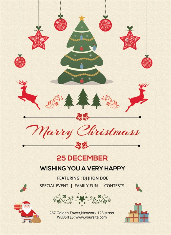 Merry Christmas promotional poster template (37)