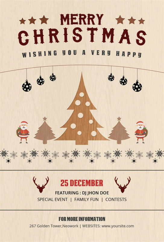 Merry Christmas promotional poster template (28)