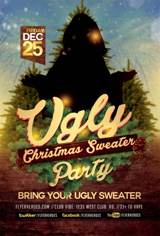 Merry Christmas promotional poster template (63)