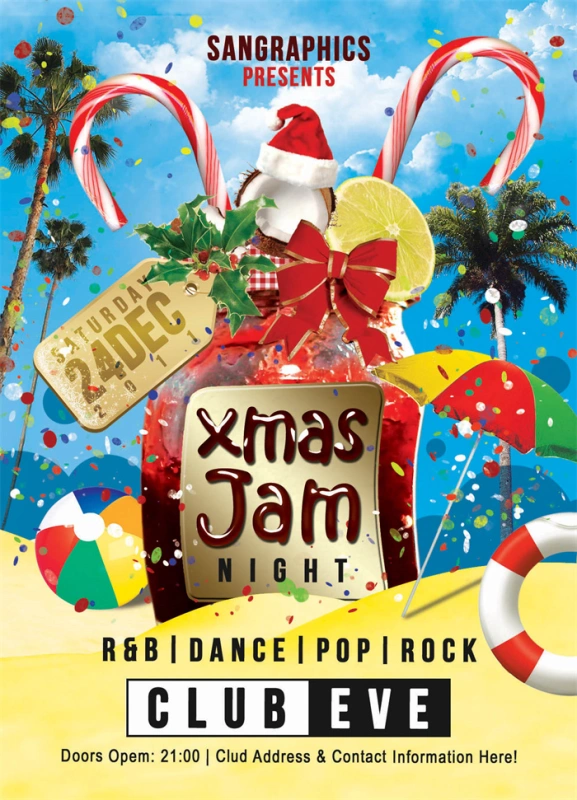 Merry Christmas promotional poster template (45)