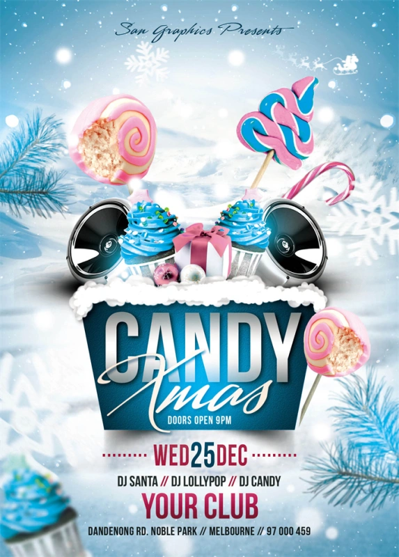 Merry Christmas promotional poster template (79)