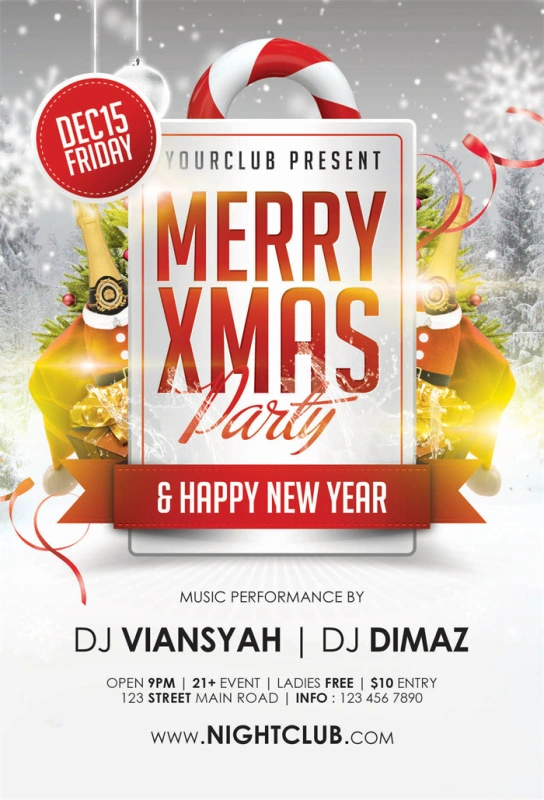 Merry Christmas promotional poster template (82)