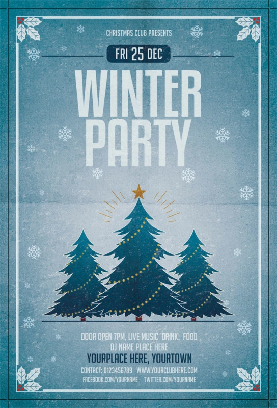 Merry Christmas promotional poster template (16)