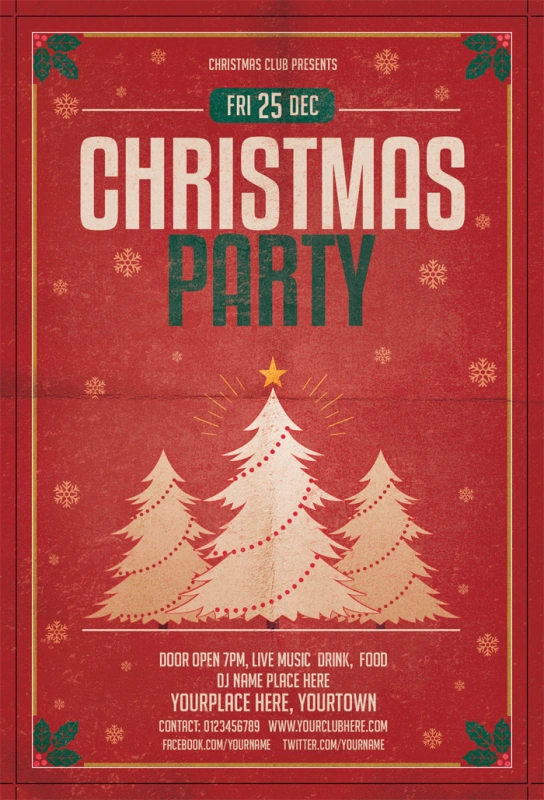 Merry Christmas promotional poster template (9)