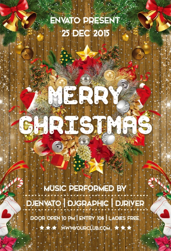 Merry Christmas promotional poster template (57)