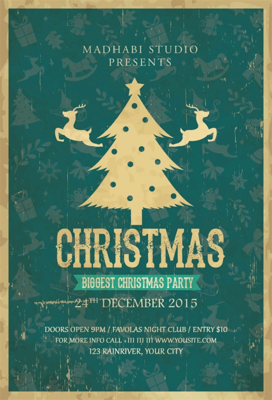 Merry Christmas promotional poster template (21)