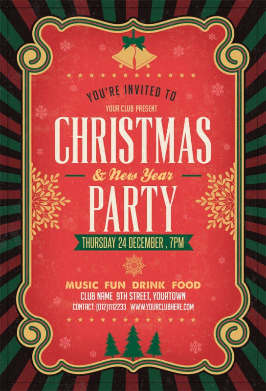 Merry Christmas promotional poster template (14)