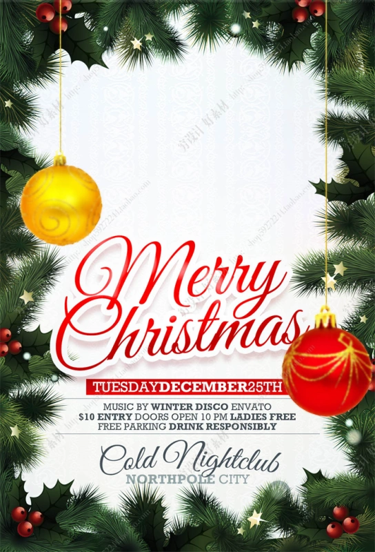 Merry Christmas promotional poster template (77)