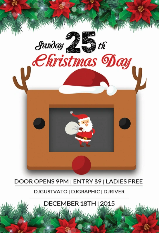 Merry Christmas promotional poster template (40)