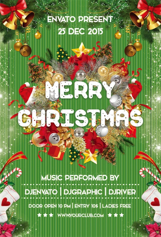 Merry Christmas promotional poster template (54)