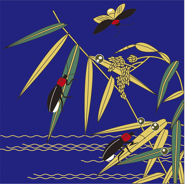 Summer Festival - Inspired Interior Decorative Japanese Wave and Lantern Wallpaper Pattern
