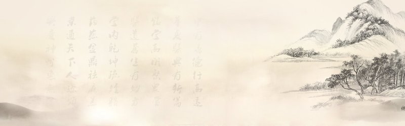 Graceful Bridgescape Chinese Ink - Wash Landscape Pattern Template for Branding