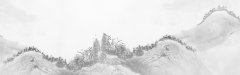 Artistic Ravines Chinese Ink - Wash Landscape Pattern Template for Packaging Design