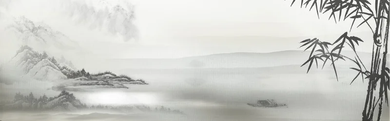 Traditional Chinese style ink and wash landscape pattern template (10)
