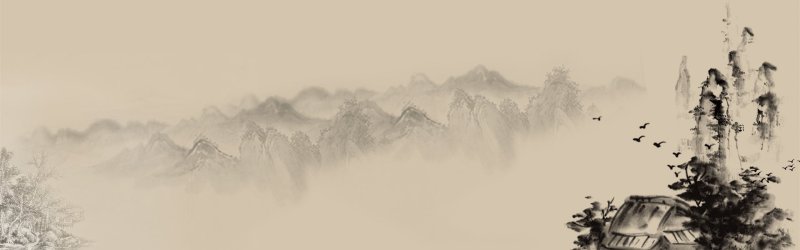 Serene Retreat Chinese Ink - Wash Landscape Pattern Template for Interior Wall Art