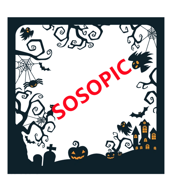 Halloween-themed decorative background border pattern template (34)