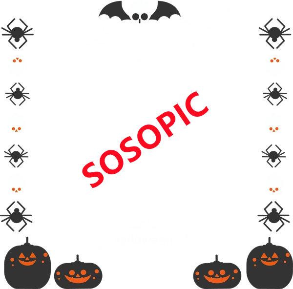 Halloween-themed decorative background border pattern template (46)