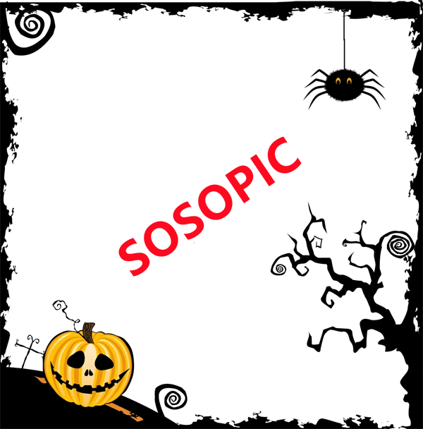 Halloween-themed decorative background border pattern template (25)
