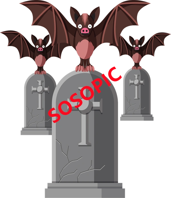 Halloween bat themed decorative element icons pattern template (68)