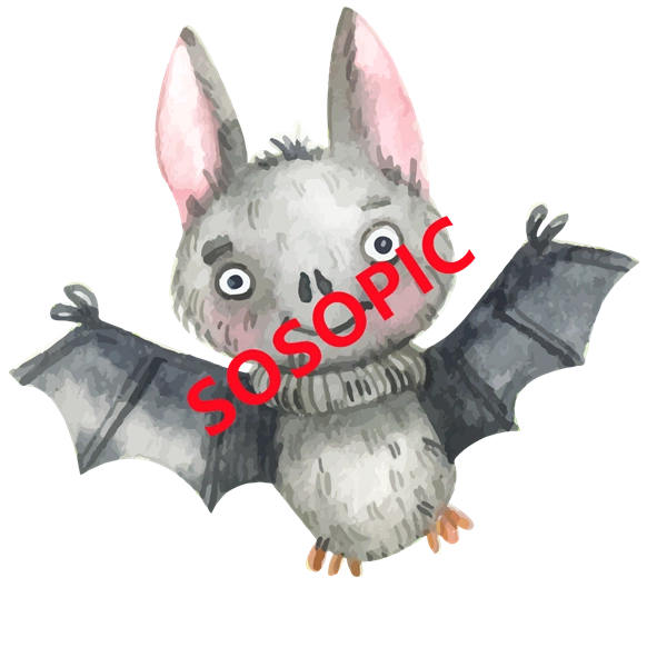Halloween bat themed decorative element icons pattern template (36)