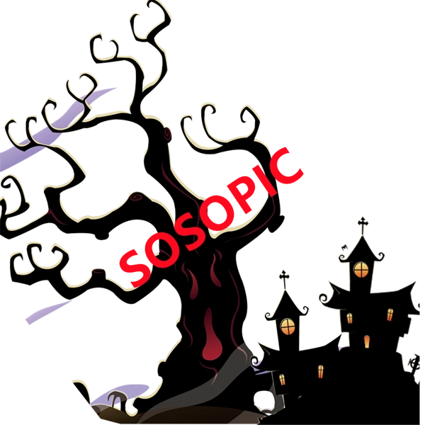 Halloween castle themed decorative element icons pattern template (98)